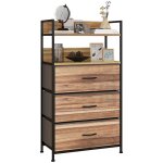 Meuble de rangement homcom style industriel commode 3 tiroirs en tissu amovibles et 2 étagères - 60 x ... Meuble de rangement homcom style industriel commode 3 tiroirs en tissu amovibles et 2 étagères - 60 x ...