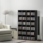 Meuble de rangement multim�dia 480 cd / 312 dvd - biblioth�que en bois avec �tag�res r�glables 89 x 1305 ...
