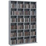 Meuble de rangement multimdia 480 cd / 312 dvd - homcom - bibliothque en bois avec tagres rglables ...