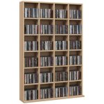 Meuble de rangement multimdia 456 cd / 336 dvd - homcom - bibliothque en bois avec tagres rglables ...