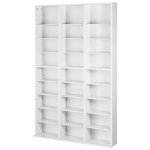 Meuble rangement multimdia - duoku - tagre dvd - 9 niveaux - 27 compartiments - blanc