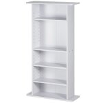 Meuble rangement multimdia - duoku - tagres rglables - 5 niveaux - capacit 240 cd - blanc