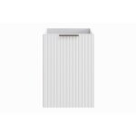 Meuble de rangement salle de bain noxera ? avec panier  linge ? blanc mat ? 40 cm ?  suspendre