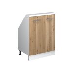 Meuble de rangement sous pente rion avec 2 portes artisan ch�ne / blanc blanc vicco
