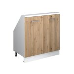 Meuble de rangement sous pente rion avec 2 portes artisan ch�ne / blanc blanc vicco 2