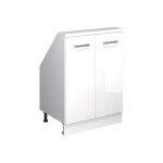 Meuble de rangement sous pente rion avec 2 portes blanc brillant / blanc blanc vicco