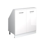 Meuble de rangement sous pente rion avec 2 portes blanc brillant / blanc blanc vicco 2