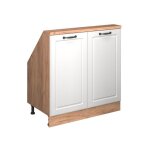 Meuble de rangement sous pente rion avec 2 portes blanc campagnard / ch�ne dor� ch�ne de force dor� vicco ...