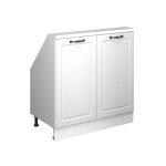Meuble de rangement sous pente rion avec 2 portes blanc campagne / blanc blanc vicco 2