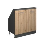 Meuble de rangement sous pente rion avec 2 portes ch�ne artisan / anthracite anthracite vicco 2
