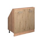 Meuble de rangement sous pente rion avec 2 portes ch�ne artisan / ch�ne dor� ch�ne de force dor� vicco ...