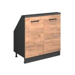 Meuble de rangement sous pente rion avec 2 portes ch�ne dor� / anthracite anthracite vicco 2