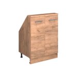 Meuble de rangement sous pente rion avec 2 portes ch�ne de force dor� ch�ne de force dor� vicco