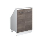 Meuble de rangement sous pente rion avec 2 portes gris noble / blanc blanc vicco