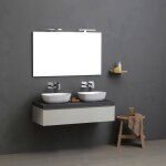 Meuble de salle de bains 120cm gris perle avec double vasque À poser valentina Meuble de salle de bains 120cm gris perle avec double vasque À poser valentina