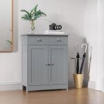 Meuble salle de bain 2 portes + 2 tiroirs 60 x 30 x 75 cm gris
