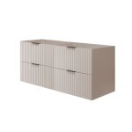 Meuble de salle de bain cachemire avec poigne noire 120 x 57 x 46 cm