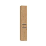 Meuble de salle de bain - chêne artisan - 30 x 30 x 174 cm - 3 étagères - panier à linge - Élégant Meuble de salle de bain - chêne artisan - 30 x 30 x 174 cm - 3 étagères - panier à linge - Élégant