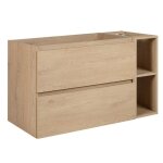 Meuble de salle de bain 100 cm (80 + 20) ch�ne clair 100 x 607 x 46 cm