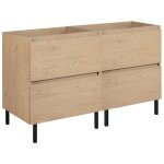 Meuble de salle de bain 120 cm (2 x 60) + pieds meuble ch�ne clair 120 x 807 x 46 cm