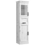Meuble salle de bain - colonne salle de bain - armoire salle de bain - h 170 cm - avec 1 tiroir et 2 ...