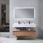 Meuble salle de bain double vasque blanche rosa 120 cm + miroir