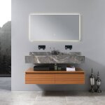 Meuble salle de bain double vasque grise rosa 120 cm + miroir