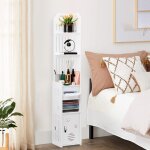 Meuble de salle de bain tagre de rangement placard haut avec 3 compartiments ouverts et tagres ouvrantes ...