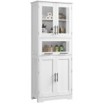 Meuble salle de bain haut - promiracal - 2 portes battantes + 1 tiroir - blanc classique - mdf anti - ...