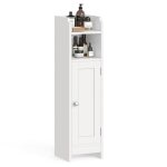 Meuble de salle de bain - helloshop26 - armoire de toilettes - blanc - mdf - 18 x 20 x 80 cm