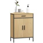 Meuble de salle de bain - homcom - tiroir placard � porte �tag�re r�glable et charni�res � fermeture ...