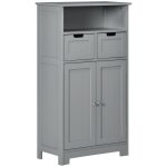 Meuble de salle de bain - kleankin - 2 tiroirs niche placard avec porte tagre rglable - 60 x 30 x ...