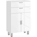 Meuble de salle de bain - kleankin - 2 tiroirs placard  double porte et tagres rglables - 60 x 30 ...