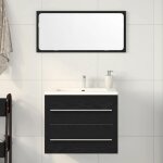 Vidaxl meuble sous lavabo de salle de bain ch�ne noir 60x385x48 cm meuble de lavabo meuble sous vasque ...