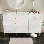 Meuble de salle de bain avec lavabo meuble sous vasque 12047. 580cm avec 3 tiroirs armoire salle de ...