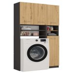 Meuble de salle de bain - marpol - anthracite - chne artisan - contemporain