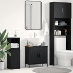 Meuble de salle de bain - noir ch�ne - 60x30x60 cm - bois ding�nierie - contemporain