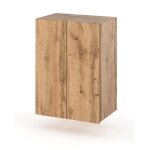 Meuble de salle de bain - colonne suspendue - chêne wotan - 40 cm - noir mat Meuble de salle de bain - colonne suspendue - chêne wotan - 40 cm - noir mat