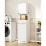 Meuble de salle de bain placard de rangement haut avec panier à linge tiroir et porte Étagère réglable ... Meuble de salle de bain placard de rangement haut avec panier à linge tiroir et porte Étagère réglable ...