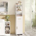 Meuble salle de bain meuble de rangement armoire d?angle avec une porte et un tiroir �tag�res r�glables30 ...