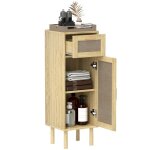 Meuble salle de bain rangement - homcom - style bohme - tiroir et placard tagres rglables porte  ...