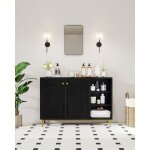 Meuble de salle de bain meuble de rangement placard rangement avec 2 portes avec compartiment ouvert ...