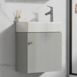 Meuble salle de bain sous vasque 46 cm suspendu - petit meuble lavabo design pour invités - rangement ... Meuble salle de bain sous vasque 46 cm suspendu - petit meuble lavabo design pour invités - rangement ...