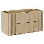 Meuble de salle de bain sous - vasque suspendu ovalia 100 cm ? 2 tiroirs ch�ne design moderne