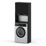 Meuble de salle de bain - stiv - colonne - noir - 64 cm - rangement moderne