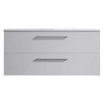 Meuble de salle de bain suspendu 100cm double classic blanc brillant - vasque en céramique Meuble de salle de bain suspendu 100cm double classic blanc brillant - vasque en céramique