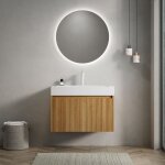 Meuble de salle de bain - 70cm - vasque int�gr�e r�sine - tiroir soft - close - design contemporain