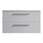 Meuble de salle de bain suspendu 80cm double classic blanc brillant - vasque en c�ramique