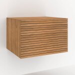 Meuble de salle de bain suspendu en bois de teck 60 cm - raye - rendez - vous dco