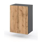 Meuble de salle de bain suspendu en chne gris wotan 40 cm colonne de salle de bain suspendue